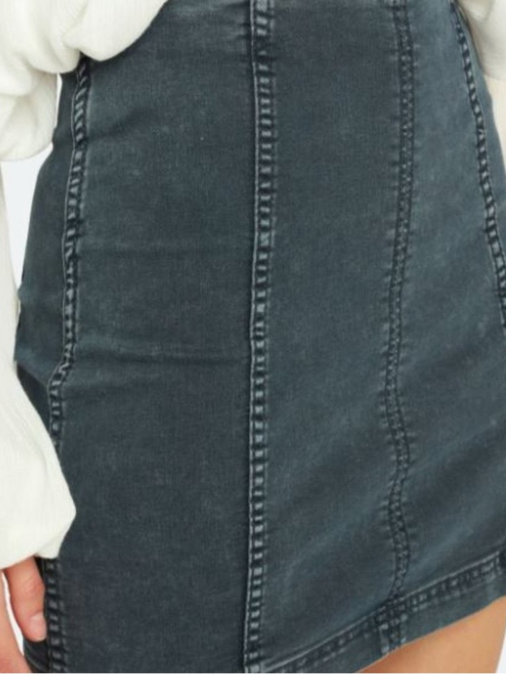 Free People Zip to It Denim Mini Skirt Gray Size 6 Like New